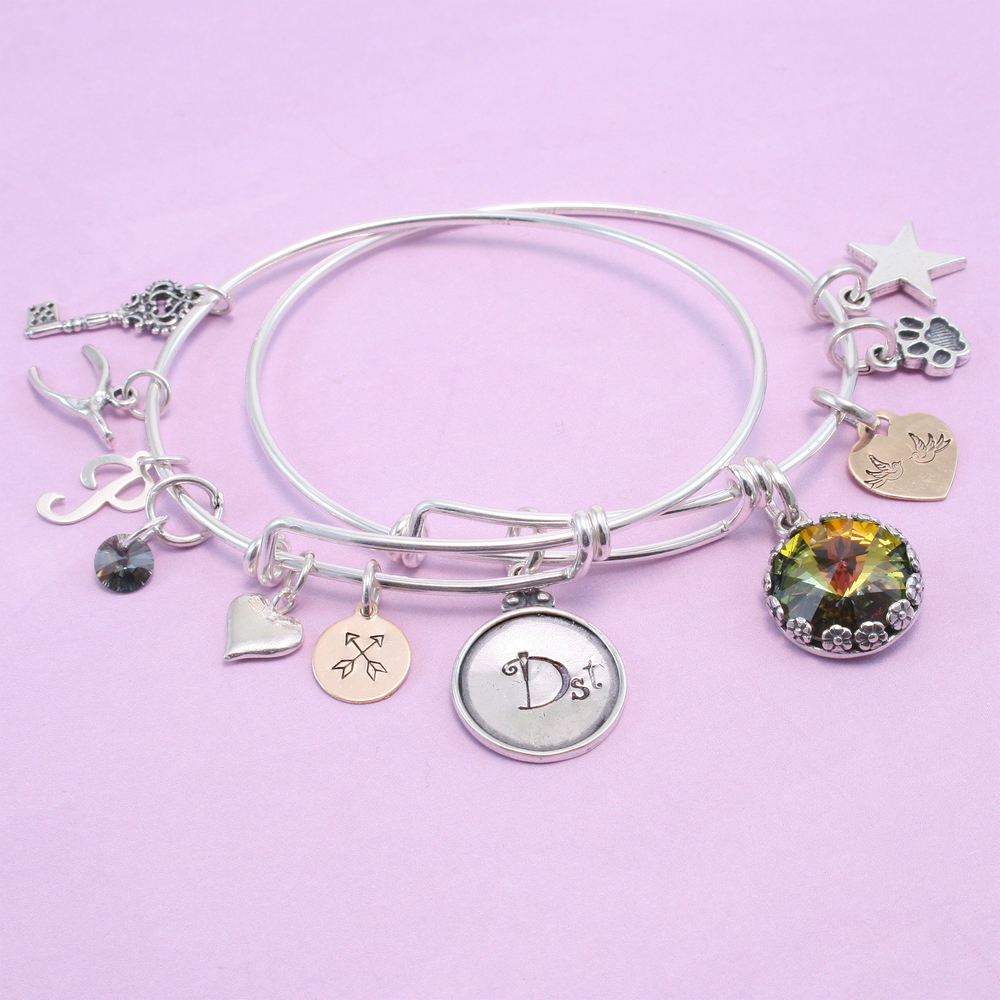 Metal Stamping Blanks Sterling Silver Expandable Charm Bracelet 7"-8.5"